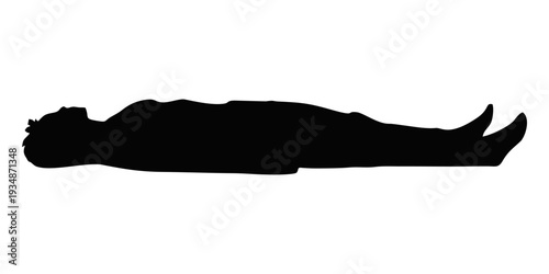 SILHOUETTE OF A SLEEPING PERSON ON A WHITE BACKGROUND