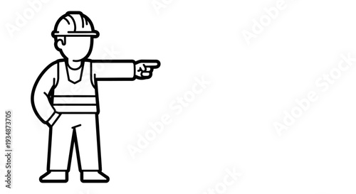 Man in hard hat pointing gesture.