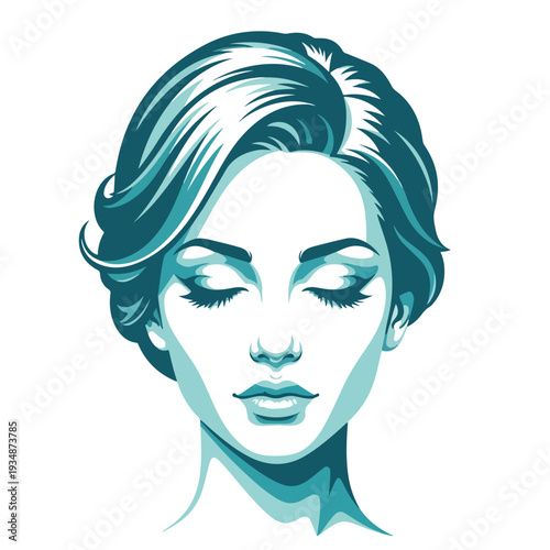 woman, portrait, beauty, teal, shoulders