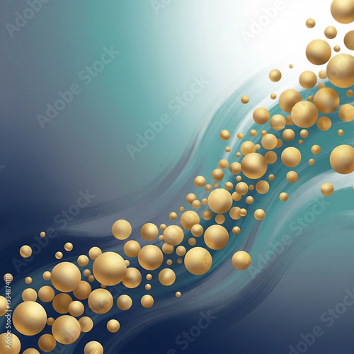 Financial Growth Concept Rising Tide Of Gold Spheres