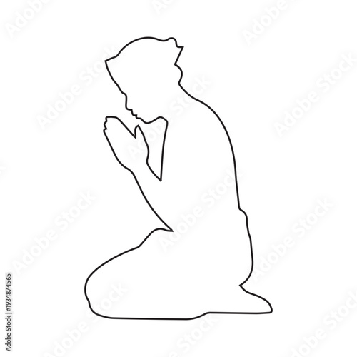 Praying Person Outline