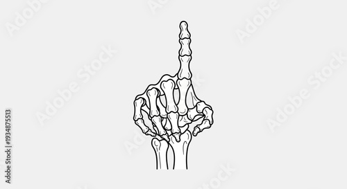 Hand Showing Middle Finger Gesture Illustration.