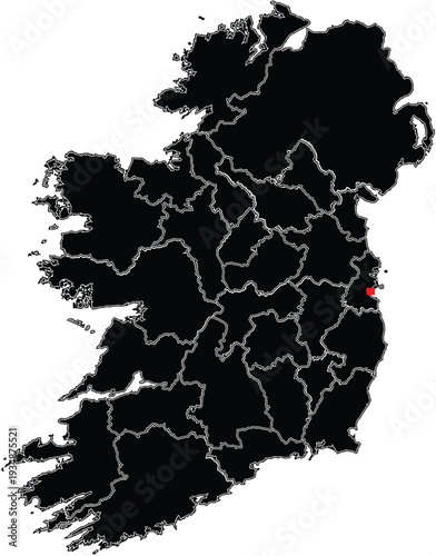 Simple map of Ireland on white background 