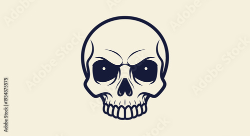 Illustration of a Human Skull Symbol.