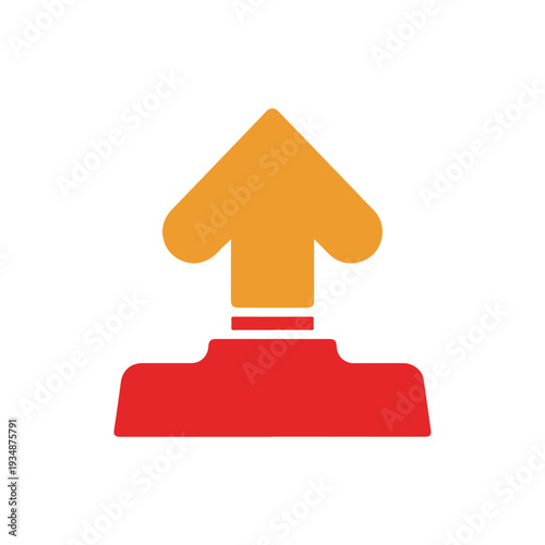 vector illustration of a red and yellow plastic chair