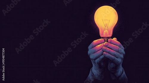 Inspiring business concept growth strategy with glowing lightbulb corporate innovation illustration creative environment