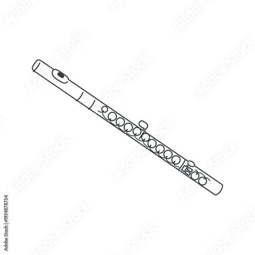 ミニマルなフルート線画イラスト