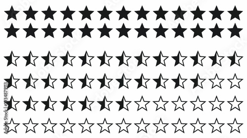 Modern rating star icon set 65 black vector stars delpmaspu_EPS10_Stock.eps
