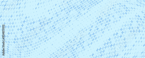 Blue plus symbols of different sizes and opacity. Blue Medical Plus Pattern