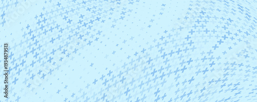 Blue plus symbols of different sizes and opacity. Blue Medical Plus Pattern