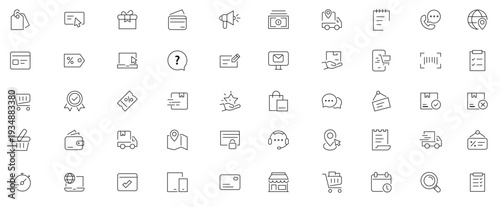 E-Commerce Line Icons. Editable Stroke. Pixel Perfect. stock illustration
Icon Symbol, E-commerce, Cash Register, Line Icon, Shopping