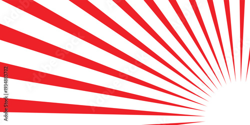 red Sunburst for the background. flag of japanese. The rising sun. vector.