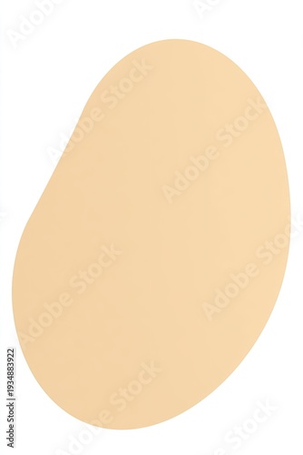 An abstract, rounded shape in a pale peach color against a stark white background