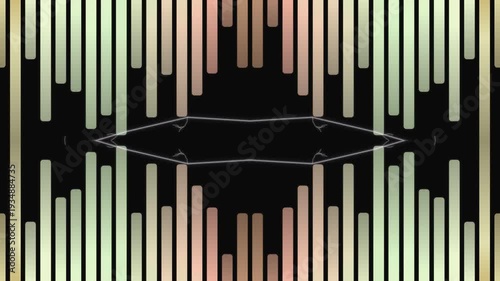 A vibrant barcode pattern design features colorful stripes and industrial metal lines to create a modern vector art illustration for business labels and abstract wallpaper textures