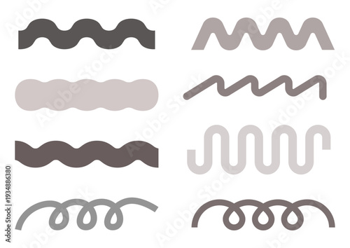 うねうね線の素材セット