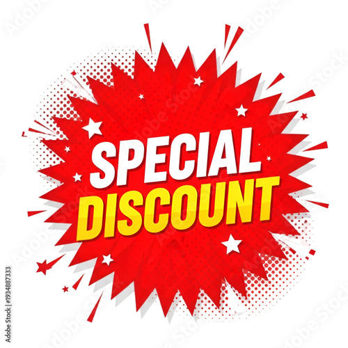 Eye-catching special discount offer for retail promotions and marketing campaigns isolated on transparent background, Vector