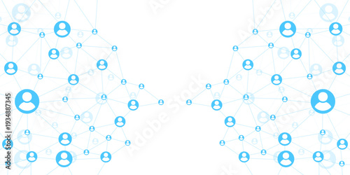 Business online communication and abstract social network connection concept. Global network connection