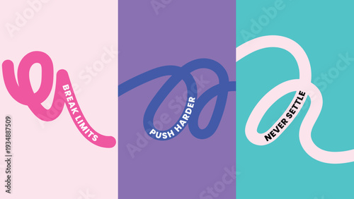 Motivational Quotes Graphic Design Break Limits, Push Harder, Never Settle