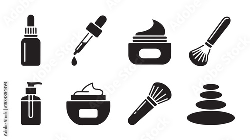 Collection of Skincare and Beauty Product Icons.