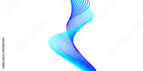 An abstract blue wave vector design features futuristic gradient lines and curved motion shapes for a professional business background or digital wallpaper texture