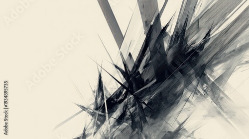 Abstract illustration with monochrome lines
