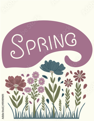Spring flower, vector, floral, design, spring, card, frame, illustration, pattern, leaf, art, decoration, easter, spring floral, botanical, florals, summer, mother's day, springtime, summertime