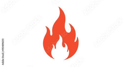 Stylized orange flame graphic on a white background vector illustration