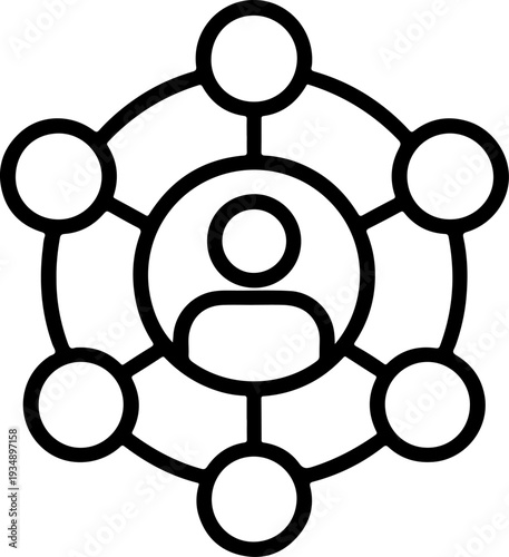 Vector illustration of a connected person icon