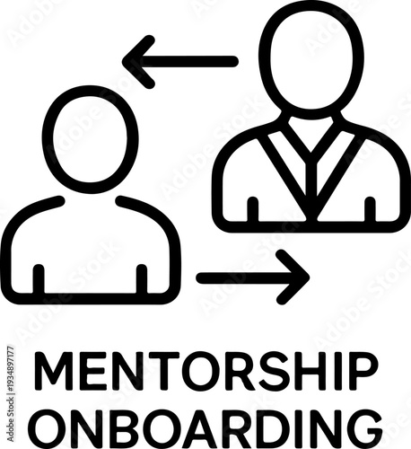 Vector icon of mentorship onboarding process