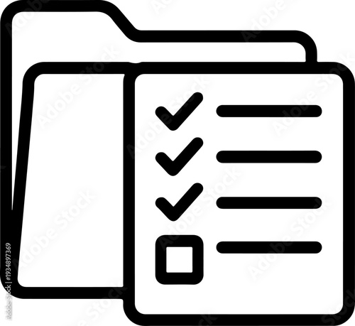 Vector icon of checklist file folder