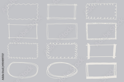 手描きの囲み枠 フリーハンド装飾素材