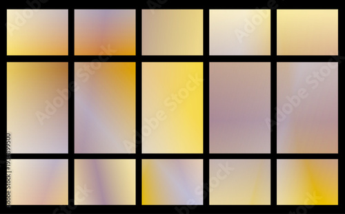 Radiant yellow and amber gradient tiles align in a clean grid on black, evoking warmth and optimism, perfect for energetic branding, web headers, or presentation slides.