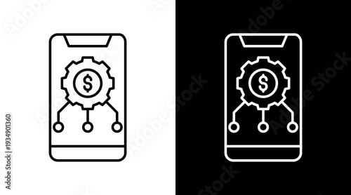 Finance White Icon Set Design