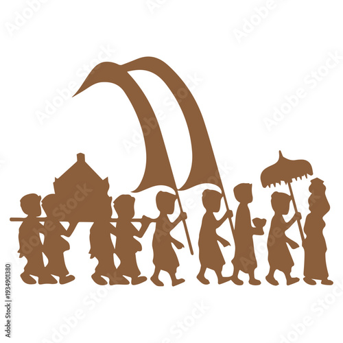Buddhist Procession Icon