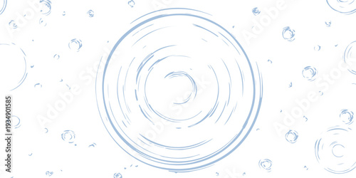 Light blue water ripples on white background concentric circles