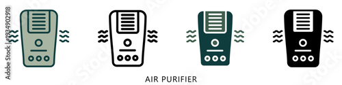 Air Purifier Multi Style Icon Mini Illustration, Use For Modern Concept, Print, Ui, Ux Kit, Web And App Development. Vector Related To Green Technology And More