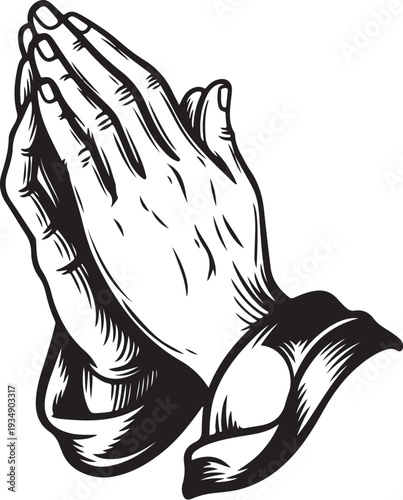 Praying hands in a gesture of faith and devotion
