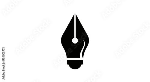 Creative Writing Pen Nib and Lightbulb Icon Symbolizing Idea, Innovation, Education, and Inspiration. Graphic concept.