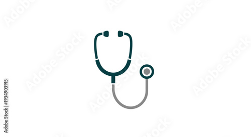 Stethoscope icon for medical diagnosis, healthcare, doctor's examination, health check-up, and cardiology concept