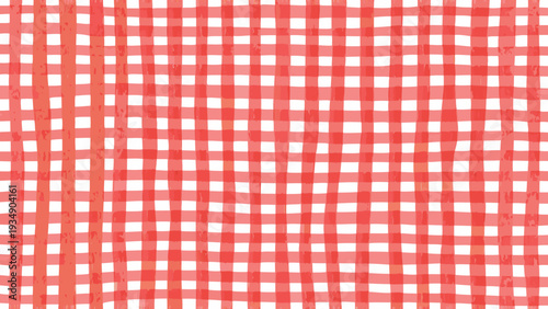 Red and white checkered pattern with a slightly textured hand drawn style
