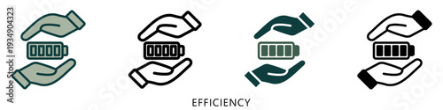 Efficiency Multi Style Icon Mini Illustration, Use For Modern Concept, Print, Ui, Ux Kit, Web And App Development. Vector Related To Green Technology And More