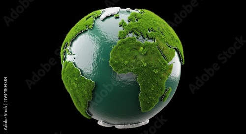 A green earth with moss on it