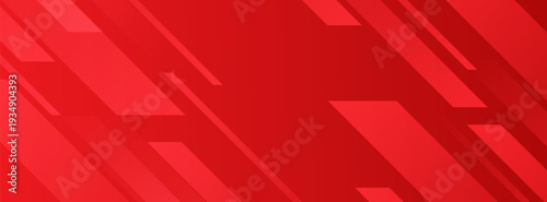 Vibrant Red Abstract Geometric Background with Diagonal Lines and Shapes