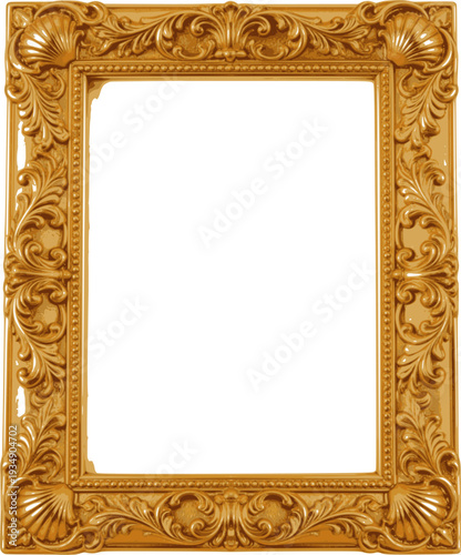the empty frame in old antique, vintage, and retro style