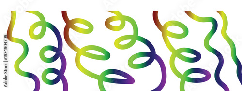 Vibrant rainbow ribbons swirling in dynamic motion Print