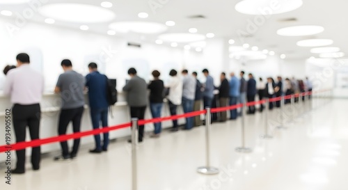 Wallpaper Mural Long Line of People Queueing at a Counter Waiting to be Served Torontodigital.ca