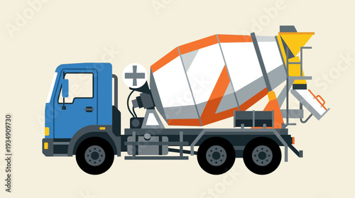 Concrete Mixer Truck Illustration