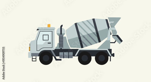 Concrete mixer truck illustration