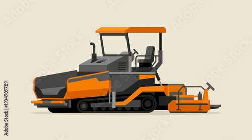 Road Paver Machine Illustration