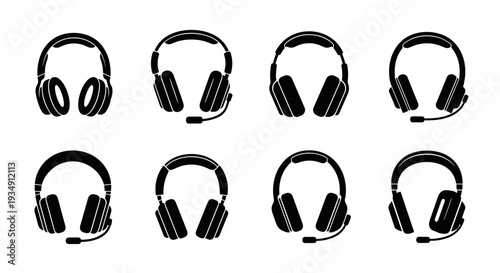 Collection of various headphone designs, showcasing different styles and functionalities for audio experiences.